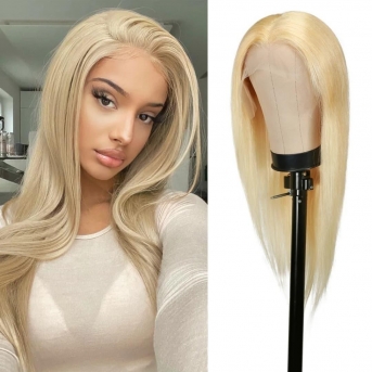 Platinum Blonde HD Lace Front Wig | 100% Unprocessed Brazilian Hair | UpScale #613 Straight